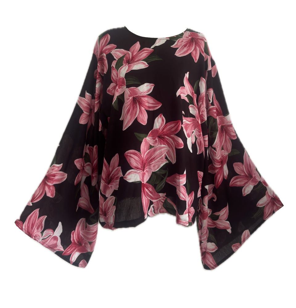 Top Fleuri Noir