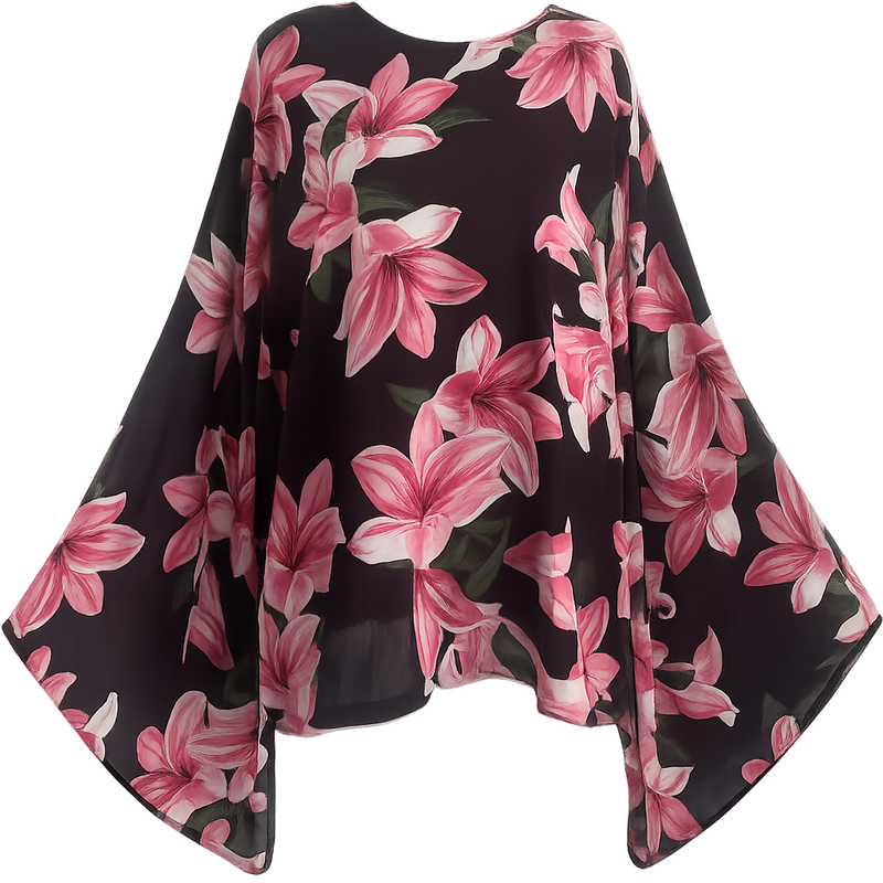 Top Fleuri Noir